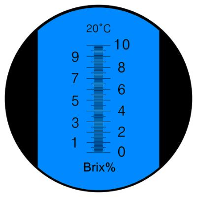 Refraktometer Brix 0-10% med